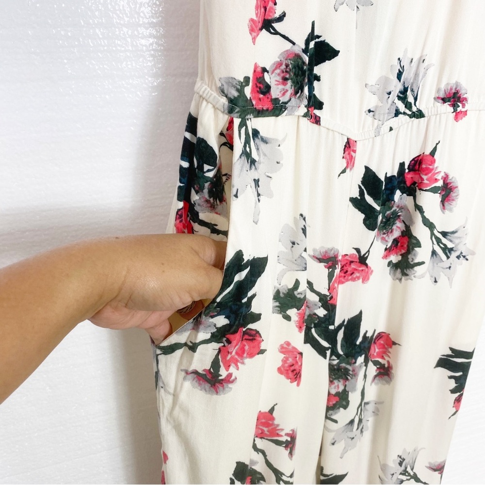 BB Dakota Romper Dress Floral Festival Dress Christmas Elastic Waist Pockets M - Picture 4 of 12